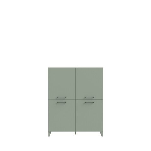 Highboard >SILBA< 4 Türen, Salbei - 109,9x138,2x41,1cm (BxHxT)