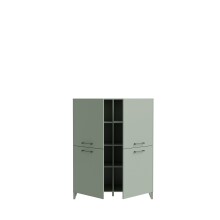 Highboard >SILBA< 4 Türen, Salbei - 109,9x138,2x41,1cm (BxHxT)