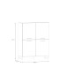 Highboard >SILBA< 4 Türen, Salbei - 109,9x138,2x41,1cm (BxHxT)