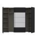 Dreh-/Schwebetürenschrank >NARAGO< 10 Böden, 2 Stangen, Schwarz / Weiss - 270,3x210,5x61,2 (BxHxT)