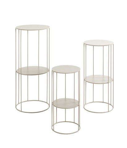 Blumentisch >54182< (3er Set) in grau (Kaschmirgrau) - 45x21 (HxD)