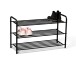 Schuhregal >Bock< in schwarz, Metall schwarz - 80x51x30cm (BxHxT)