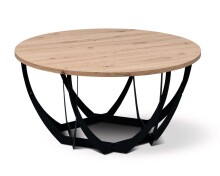Couchtisch >Mella 2< Metall in schwarz / Artisan Eiche Dekor - 40x80 (HxD)