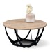 Couchtisch >Mella 2< Metall in schwarz / Artisan Eiche Dekor - 40x80 (HxD)