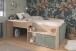 Hochbett >Jade< Liegefläche 90x200cm, Grün - Eiche Dekor - 203x136x79cm (LxBxH)
