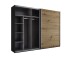 Kleiderschrank >Mesio< 9 Böden, 3 Stangen, Graphit / Artisan Eiche Dekor - 270x210x60 (BxHxT)
