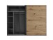 Kleiderschrank >Mesio< 9 Böden, 3 Stangen, Graphit / Artisan Eiche Dekor - 270x210x60 (BxHxT)