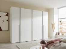 Dreh-/Schwebetürenschrank >Maturs< 10 Böden, 2 Stangen, in Weiß, Dekorfolie - 267x205x57cm (BxHxT)