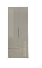 Drehtürenschrank >Jenna< 2 Türen, 2 Schübe, 1 Boden, 1 Stange, Champagner - 84x208x57 (BxHxT)