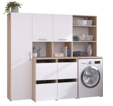 Mehrzweckschrank-Set >Laundry 3< (3-teilig) Weiss /...
