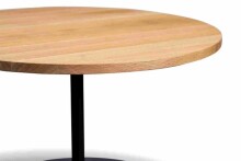 Couchtisch >Leo 1< in schwarz + Wildeiche Massivholz, Massivholz - 45x70 (HxD)