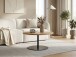 Couchtisch >Leo 1< in schwarz + Wildeiche Massivholz, Massivholz - 45x70 (HxD)
