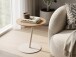 Beistelltisch >Lea< in creme + Wildeiche, Metall + Massivholz - 49x50cm (HxD)