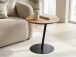 Beistelltisch >Lea< in schwarz + Wildeiche, Metall + Massivholz - 49x50cm (HxD)