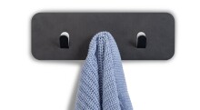 Garderobenleiste >Tilly 1< 3 Haken, anthrazit, Metall  - 30x10x3cm (BxHxT)