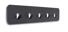 Garderobenleiste >Tilly 2< 5 Haken, anhrazit, Metall - 50x10x3cm (BxHxT)