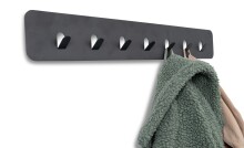 Garderobenleiste >Tilly 3< 7 Haken, anthrazit, Metall - 70x10x3cm (BxHxT)