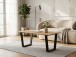 Couchtisch >Flo < Gestell Metall schwarz / Platte Wildeiche massiv - 110x45x30 (BxHxT)