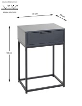 Konsolentisch >52883< in anthrazit, schwarz - 40x60x28cm (BxHxT)