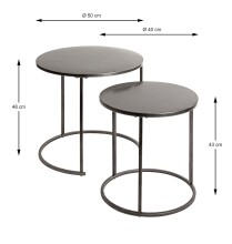 Beistelltisch >55888< (2er Set) in anthrazit,...