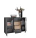 Sideboard >Aska< 2 Türen, 4 Schübe, Graphit /Mauvella Eiche Dekor - 134,8x89x40 (BxHxT)
