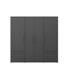 Drehtürenschrank >MOKKARIS< 4 Schübe, 4...