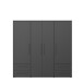Drehtürenschrank >MOKKARIS< 4 Schübe, 4 Türen, in Schwarz - 205,9x200,1x58,8cm (BxHxT)