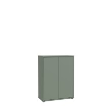 Schuhkommode >ALICE SPRINGS< 4 Böden, push to open, in Salbei - 74,5x99,1x34,9cm (BxHxT)
