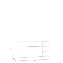 Sideboard >BREATHTAKER< 2 Türen, 2 Schübe, Cabezone + Artisan Eiche - 160x83,1x41,3cm (BxHx)