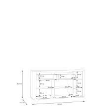 Sideboard >BREATHTAKER< 2 Türen, 2 Schübe, Cabezone + Artisan Eiche - 160x83,1x41,3cm (BxHx)