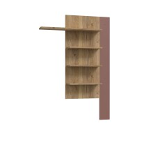 Wandregal >BREATHTAKER< 4 Böden, Terrakotta / Mauvella Eiche Dekor - 132,5x190x21,9 (BxHxT)