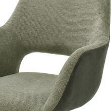 Schalenstuhl >ASELLA< in Oliv, Stoffmix Fantasy/ Arizona - 56x86x64cm (BxHxT)