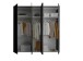 Drehtürenschrank >Kevo< 3 Böden, 3 Stangen, Graphit, Holzwerkstoff - 225x225x52 (BxHxT)