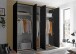 Drehtürenschrank >Kevo< 3 Böden, 3 Stangen, Graphit, Holzwerkstoff - 225x225x52 (BxHxT)