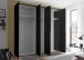 Drehtürenschrank >Kevo< 3 Böden, 3 Stangen, Graphit, Holzwerkstoff - 225x225x52 (BxHxT)