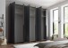 Drehtürenschrank >Kevo< 3 Böden, 3 Stangen, Graphit / Spiegel - 270x225x52 (BxHxT)