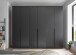 Drehtürenschrank >Kevo< 3 Böden, 3 Stangen, Graphit, Holzwerkstoff - 270x225x52 (BxHxT)