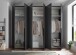 Drehtürenschrank >Kevo< 3 Böden, 3 Stangen, Graphit, Holzwerkstoff - 270x225x52 (BxHxT)