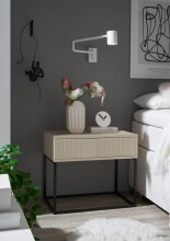 Nachtkommode >Marle< große Schublade, Farbe Kaschmir, Holzwerkstoff - 60x51,7x38,5 (BxHxT)