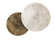 Beistelltisch >1127< (2er Set) in Silber / Gold, Aluminiumguss - 54x45cm (HxD)