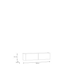 Hängeschrank >BREATHTAKER< 2 Klappen, 2 Fächer, Sandfarbig - 128,6x30,1x34cm (BxHxT)