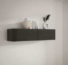 Hängeschrank >BREATHTAKER< 2 Klappen, 2 Fächer, in Cabezone Eiche - 128,6x30,1x34cm (BxHxT)