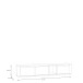 Lowboard >BREATHTAKER< 3 Klappen, 4 Fächer, Eiche Dekor/ Sandfarbig - 215x41,5x41,3cm (BxHxT)