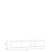 Lowboard >BREATHTAKER< 3 Klappen, terrakottafarbig / Eiche Dekor - 215x41,5x41,3 (BxHxT)