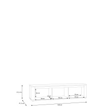 Lowboard >BREATHTAKER< 3 Türen, soft-close, Cabezone Eiche Dekor - 168x41,5x41,3cm (BxHxT)