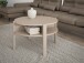 Couchtisch >BREATHTAKER< rund, 4 Fächer, Ablage, sandfarbig - 45,5x74,4cm (HxD)