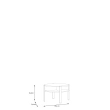 Couchtisch >BREATHTAKER< rund, 4 Fächer, 1 Boden, Mauvella Eiche Dekor - 45,5x74,4cm (HxD)