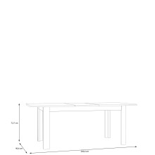 Kulissen-Esstisch >BREATHTAKER< ausziehbar 206,6cm, Cabezone Eiche Dekor - 160/206,6x72,7x90,4 (BxHxT)