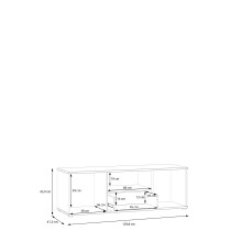 Lowboard >GANYMEDE< 2 Türen, 1 Schublade, 1 Fach, salbeifarbig - 129,8x43,9x41,3cm (BxHxT)