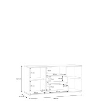 TV-Schrank >GANYMEDE< 2 Türen, 2 Schübe, 1 Fach, salbeifarbig - 129,8x63,1x41,3cm (BxHxT)